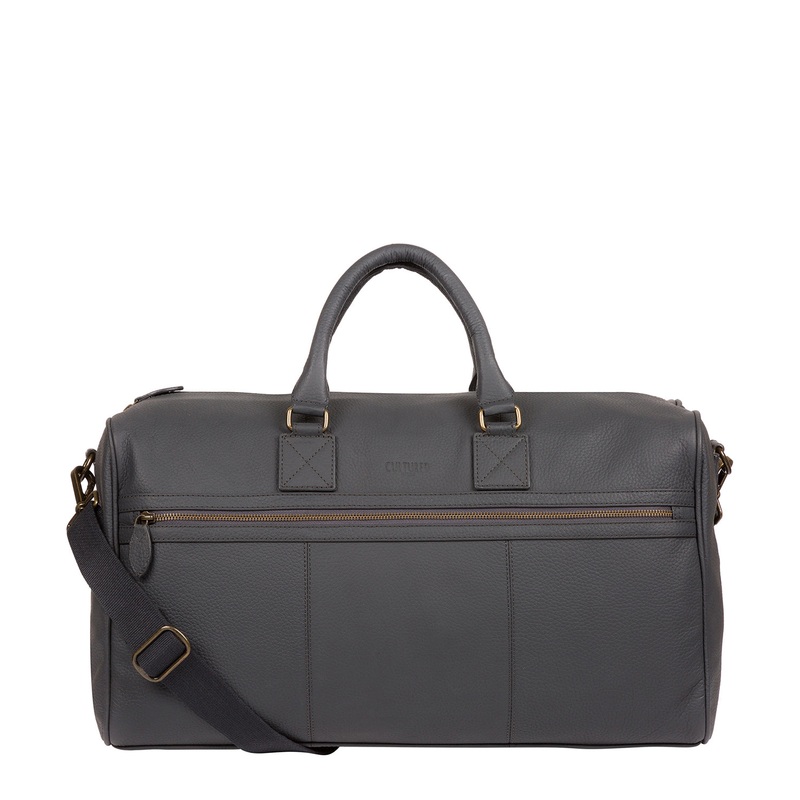 'Expedition' Dark Grey Leather Holdall