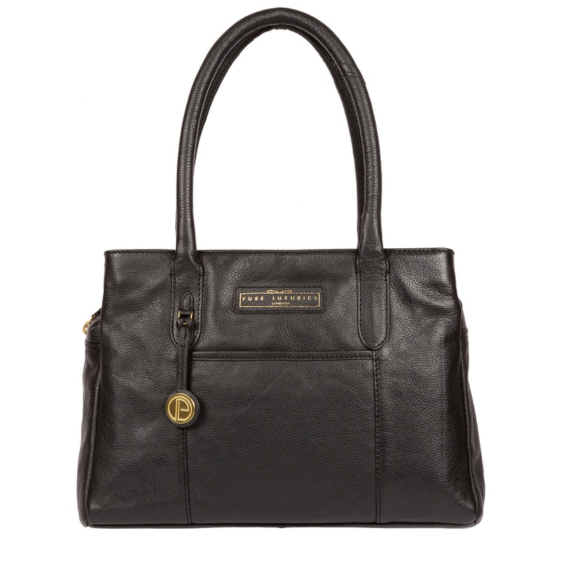 'Goldbourne' Black & Gold Leather Handbag