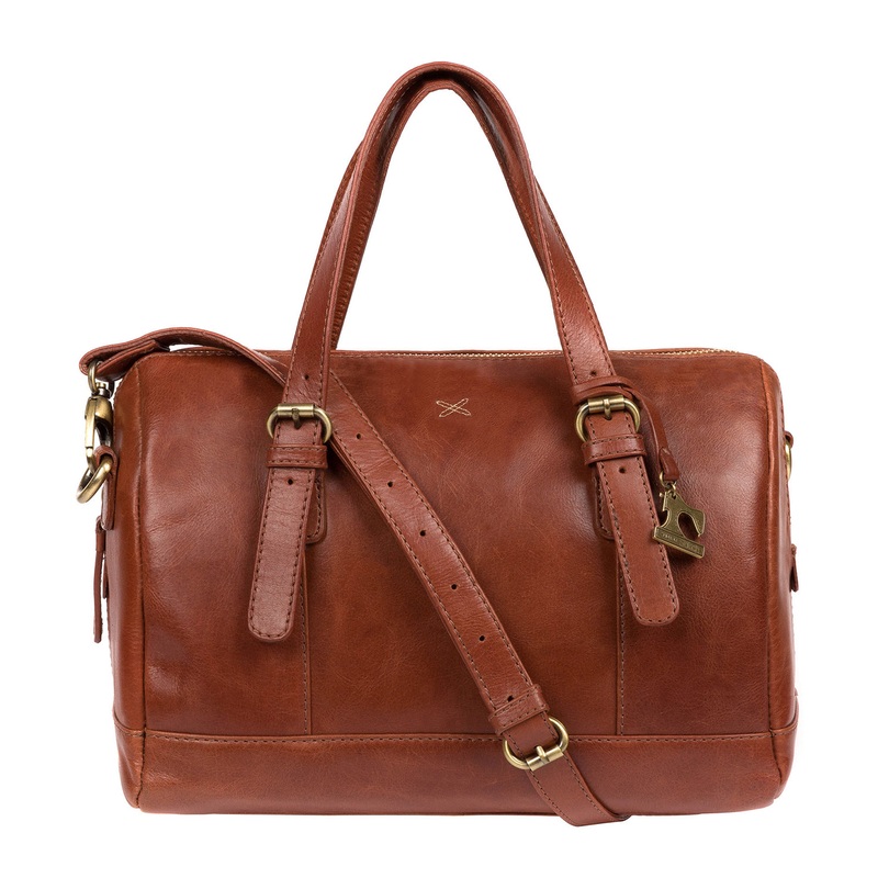 'Hayley' Whiskey Leather Handbag