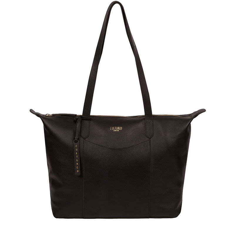 'Hillingdon' Black Leather Tote Bag
