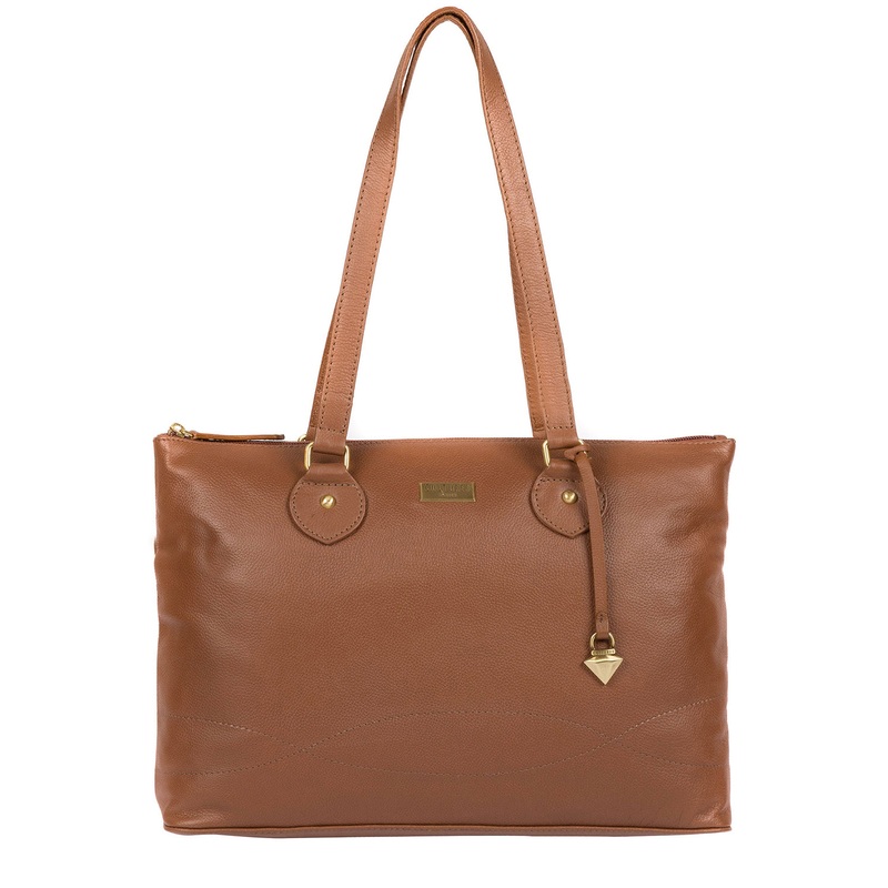 'Idelle' Tan Leather Tote Bag