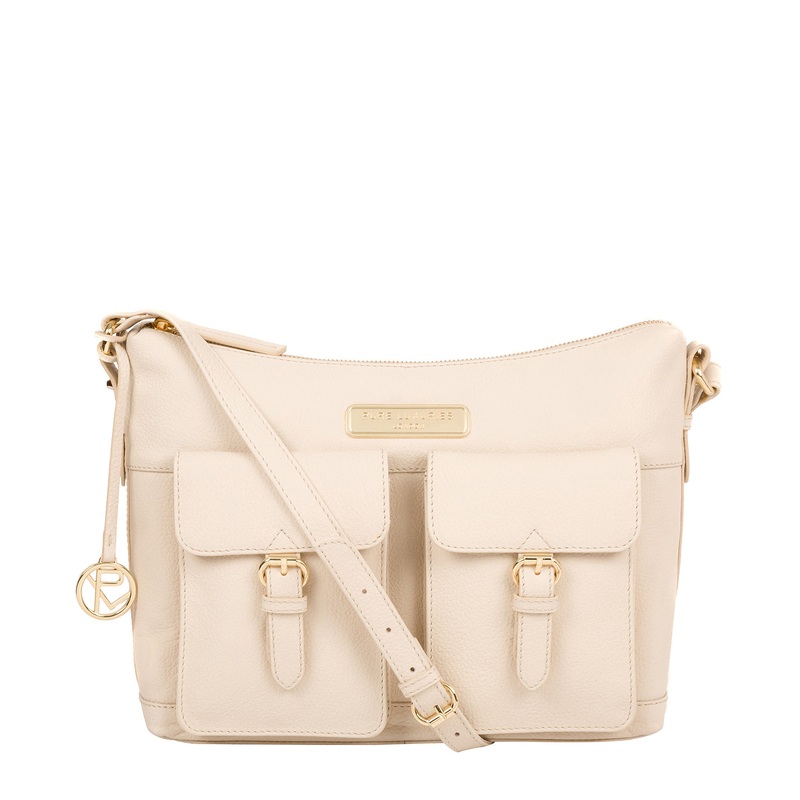 'Jenna' Frappe Leather Shoulder Bag