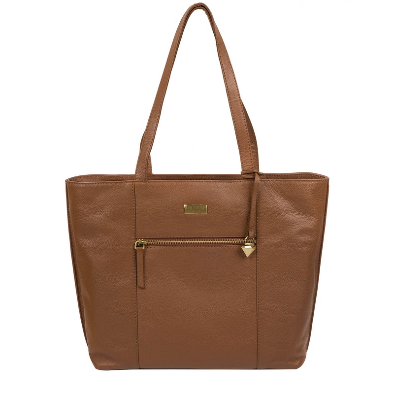 'Kimberly' Tan Leather Tote Bag