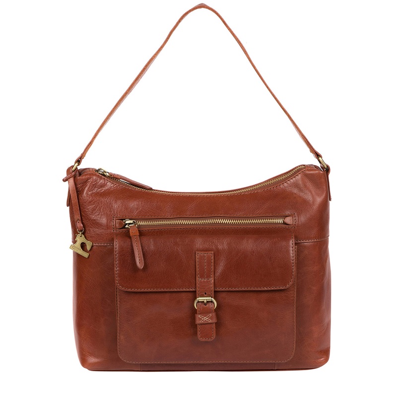 'Laura' Whiskey Leather Shoulder Bag