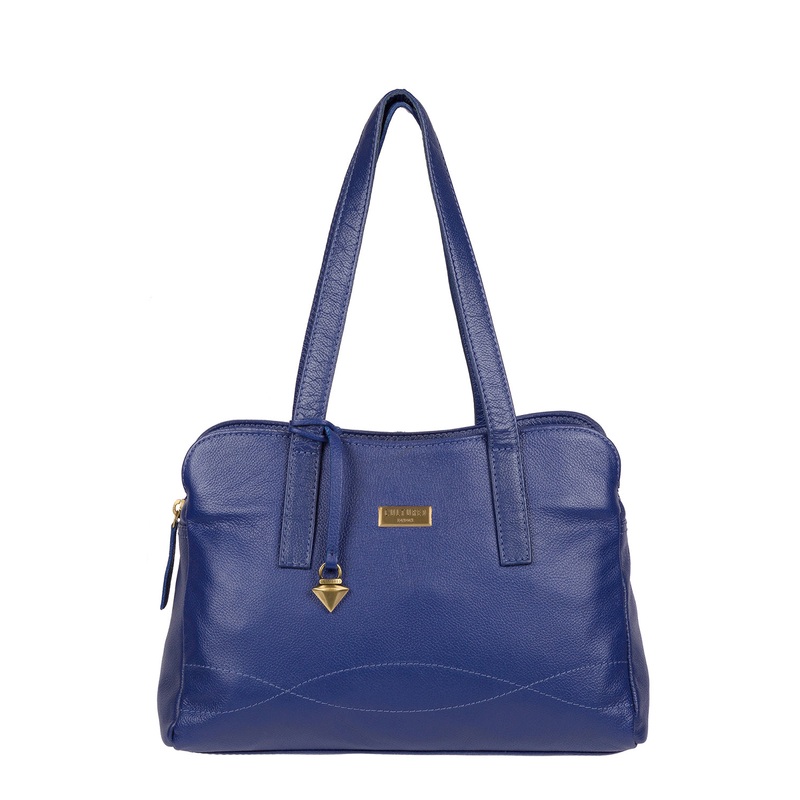 'Liana' Mazarine Blue Leather Handbag