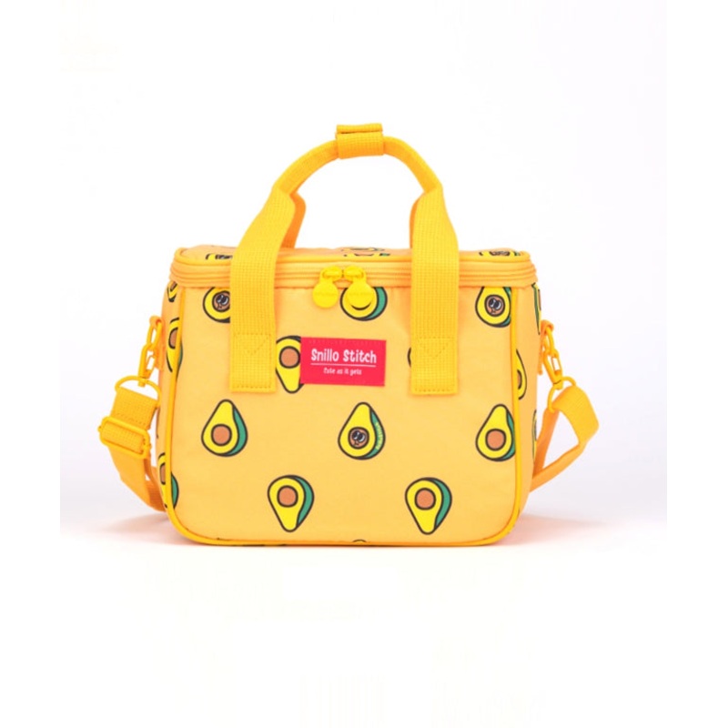 SNILLO STITCH Lunch Bag Shoulder Strap Avocado - Yellow