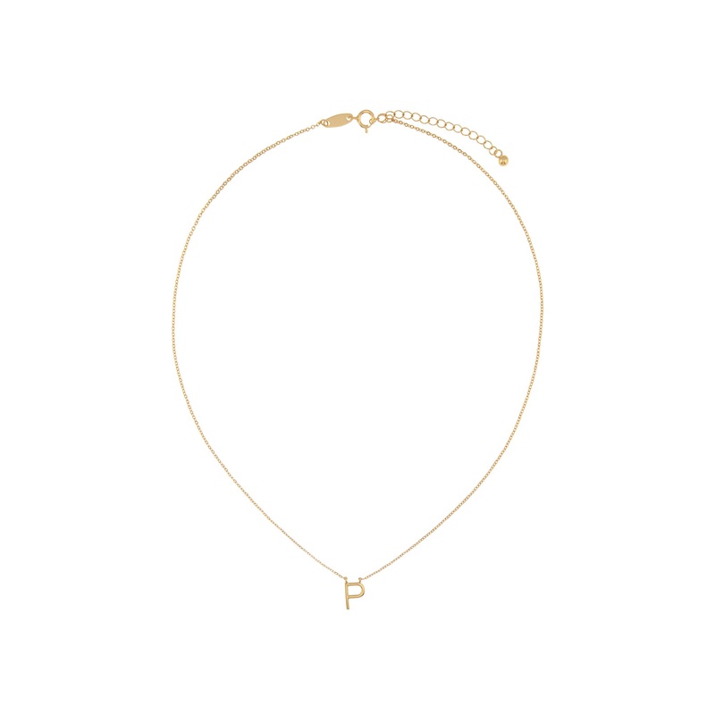 Elly Lou Timeless Initial Necklace - P- Gold