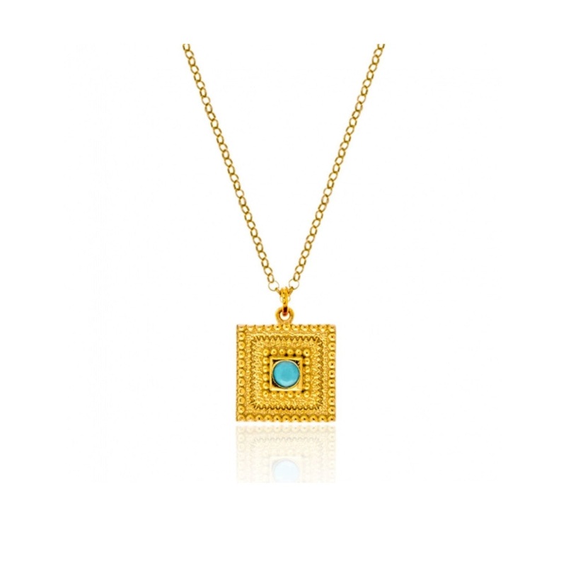 Gregio Colour Me Rainbow Necklace W/ Square and Cz