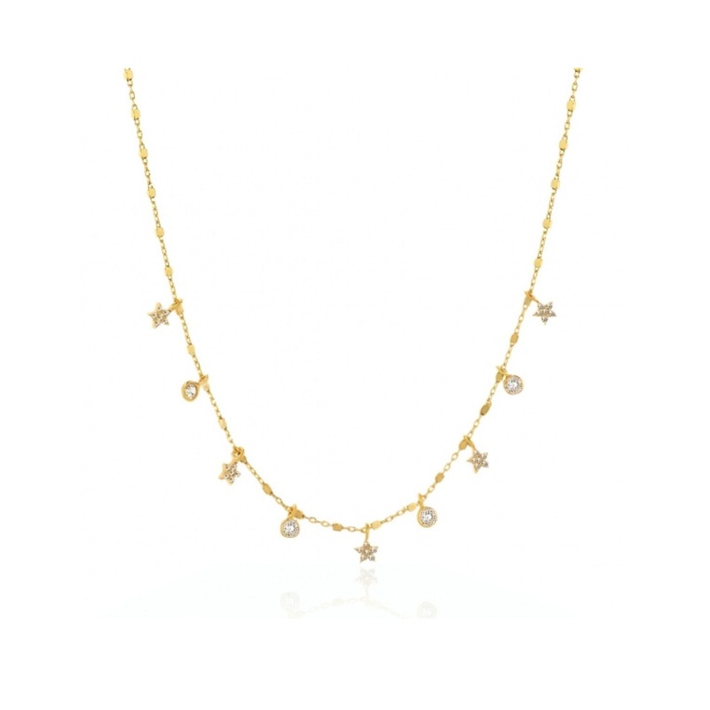Gregio Gold Necklace W/ Cz