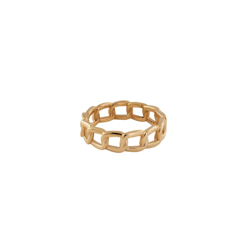 Von Treskow Yg Plated Hard Curb Chain Ring