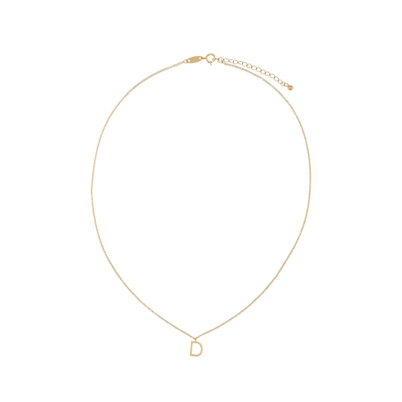 Elly Lou Timeless Initial Necklace - D- Gold