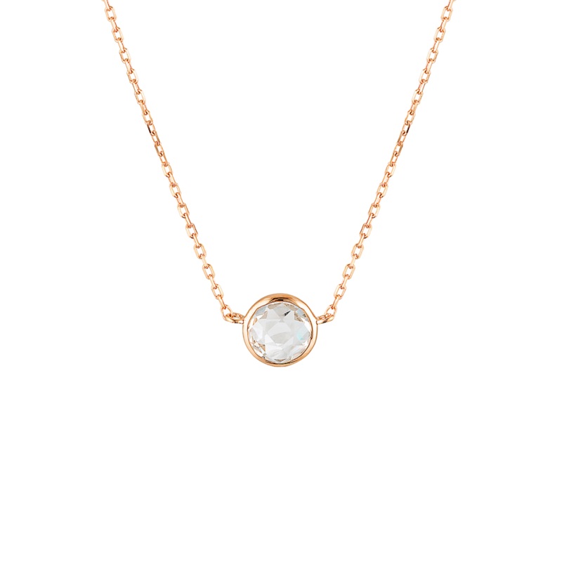 Georgini Lucent Necklace w/ White Topaz - Rose Gold