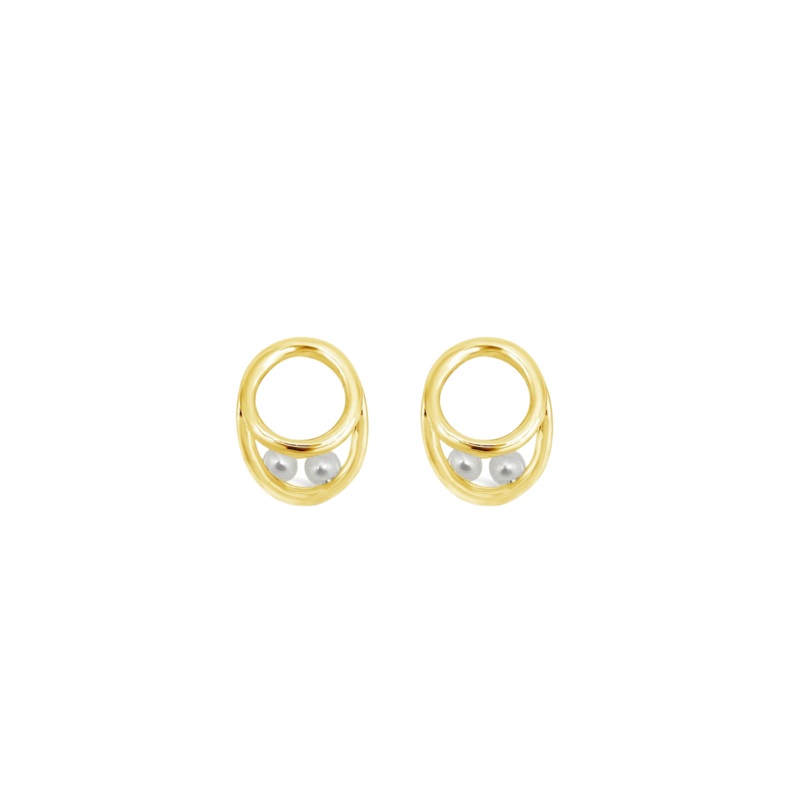 Ichu Eternal Pearl Earrings - Gold