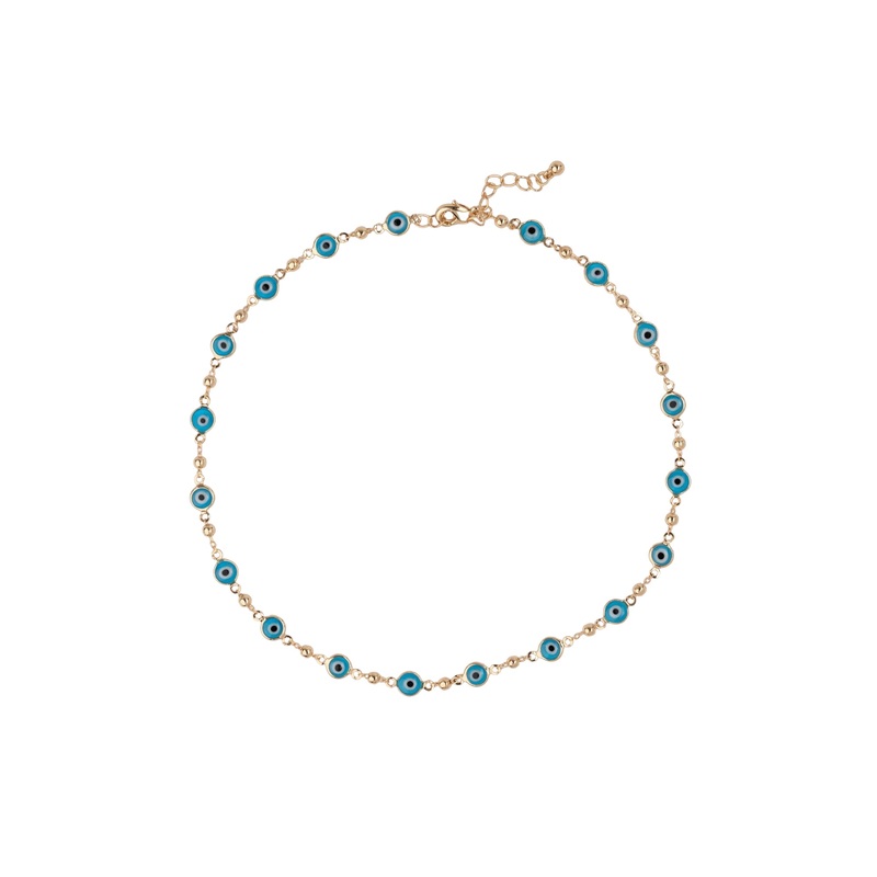 Mocha Eye Candy Necklace- Blue