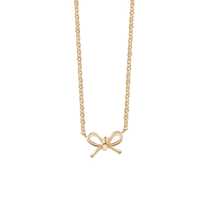 Von Treskow Fine Belcher Necklace w/ Small Bow - Gold