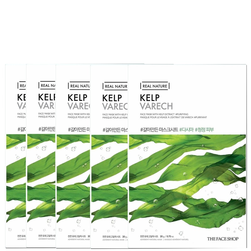 THE FACE SHOP Real Nature Sheet Mask - Kelp (Pack of 5)