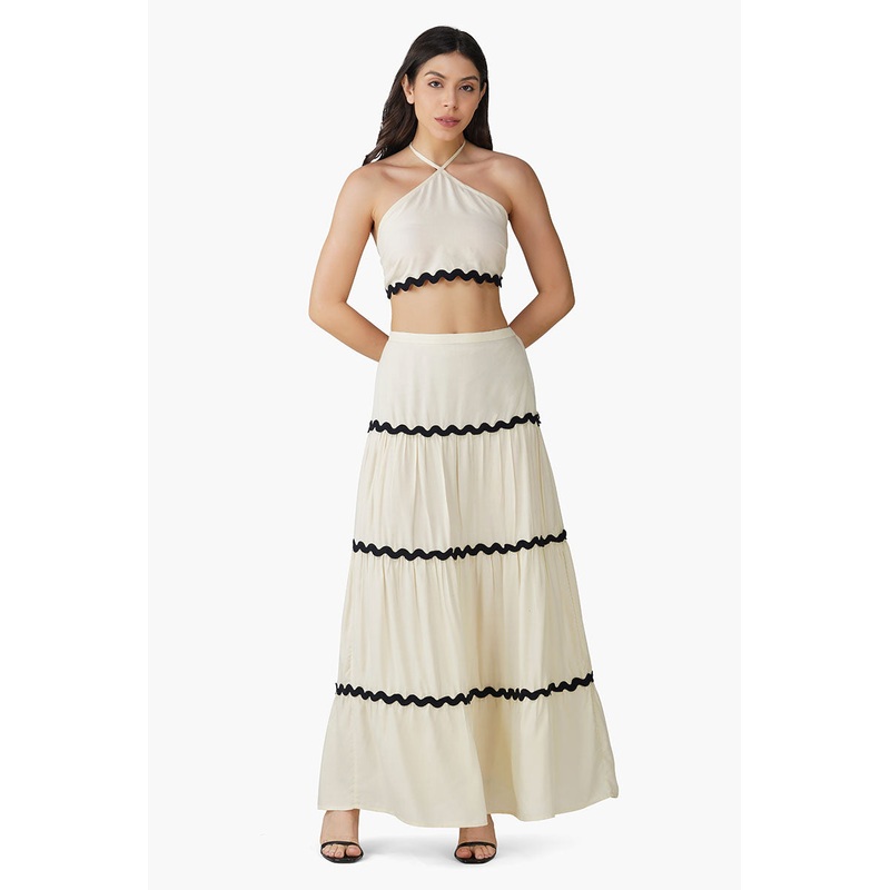 Vanilla Ric-Rac Tiered Skirt