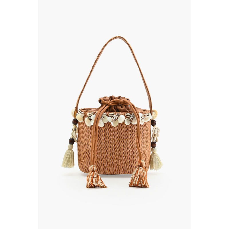 Raffia Reef Shell Bucket Bag