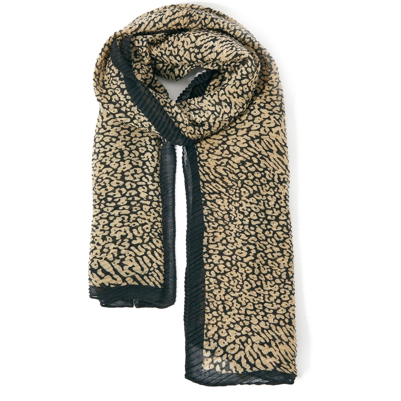 Accessorize London Women's Lilly Leopard Pleat Scarf