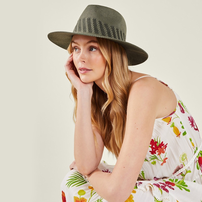 Accessorize London Women's Packable Fedora Green