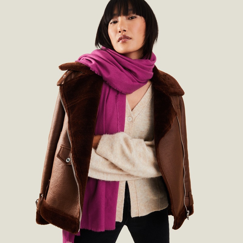 Accessorize London Women's Super-Soft Blanket Scarf Pink