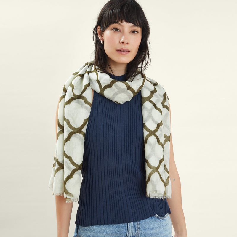 Multi Lightweight Clover Pattern Scarf
