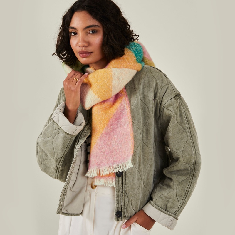 Woven Geometric Print Scarf
