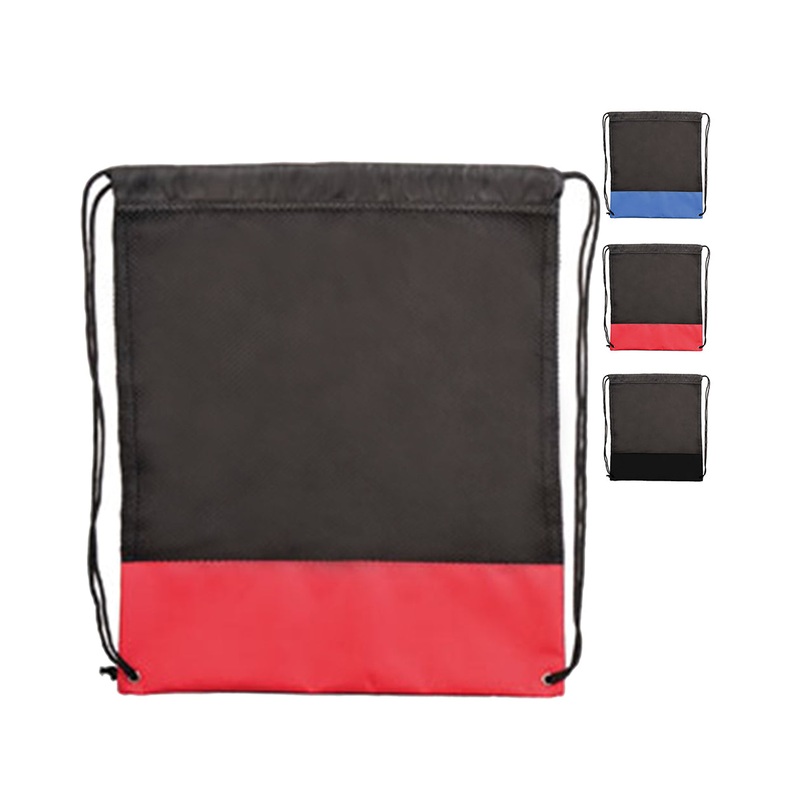 72 ct Large Poly-Mesh Bag / Drawstring Backpack - By Case