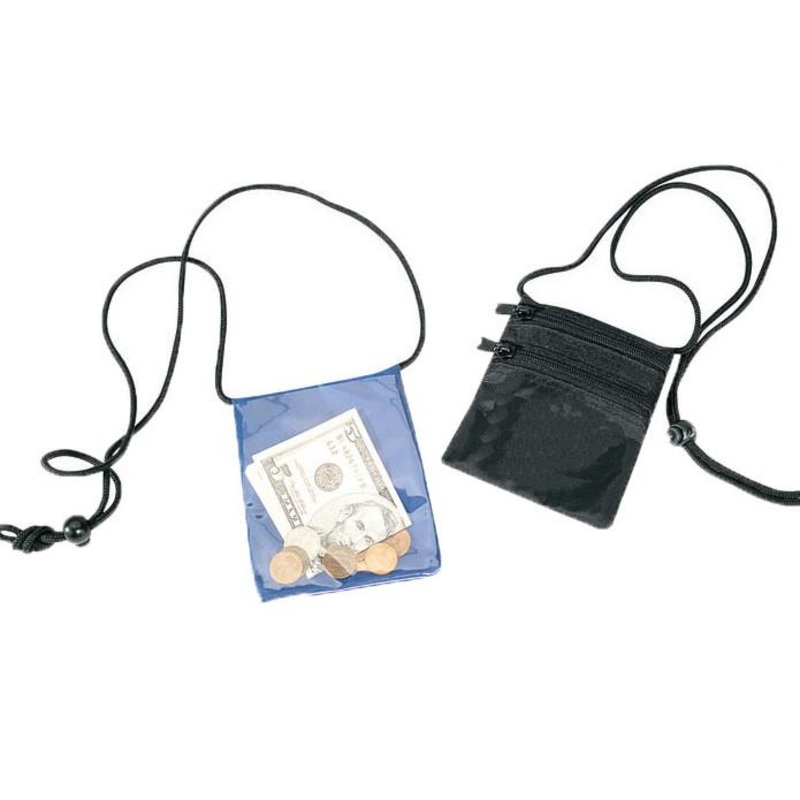Badge Holder/Coin Wallet with Two Zippered Pocket