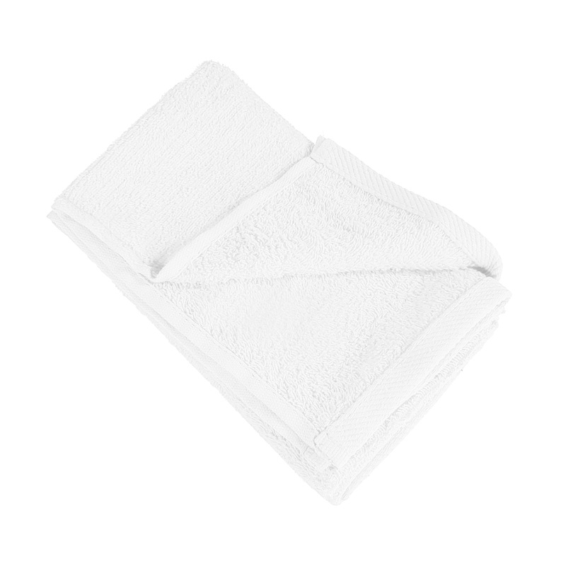 Value 11 in x 18 in Velour Fingertip Towel - Hemmed - Wholesale by the Dozen - White