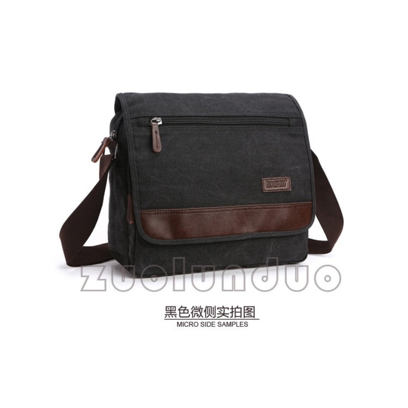 Zuolunduo Vintage style Canvas Messenger & Shoulder Bag 8099