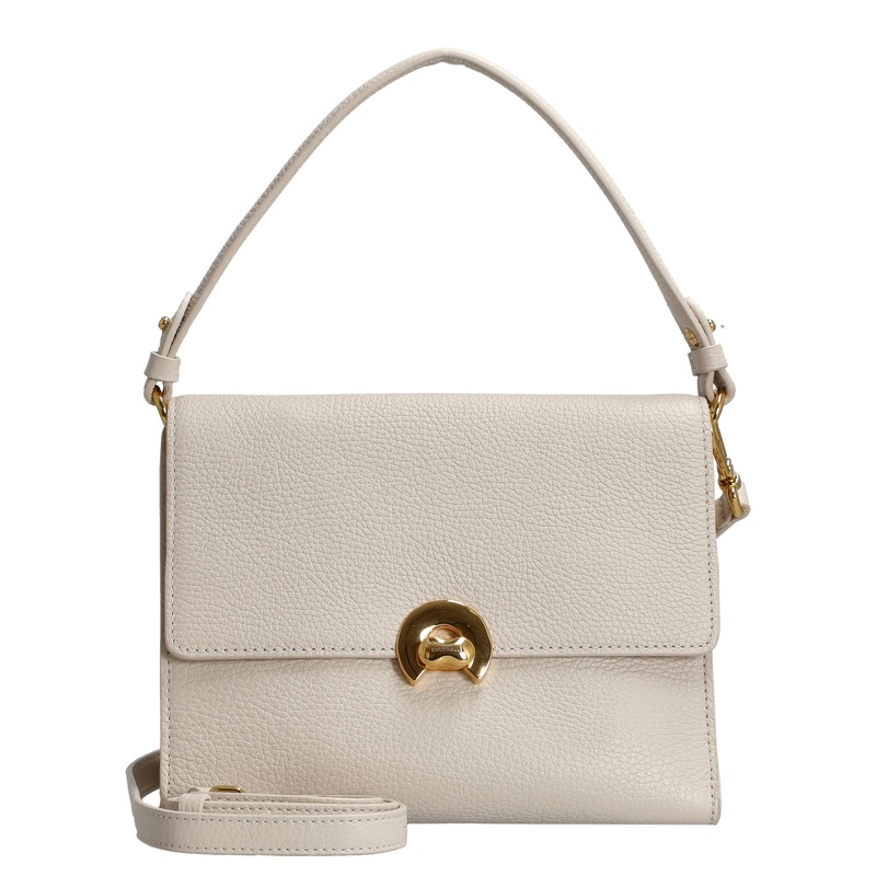 Coccinelle Binxie - Schultertasche 23 cm (lambskin white)