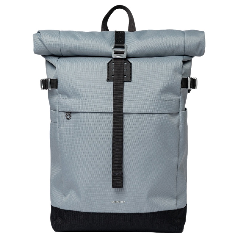 Sandqvist Icon Rolltop - Rucksack M 14" 60 cm (ice blue with black leather)