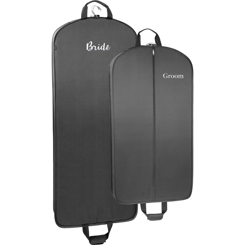 WallyBags Bride & Groom 60 Deluxe Travel Garment Bag & 40" Deluxe Travel Garment Bag (BLACK-B1G3, 60 in. and 40 in)