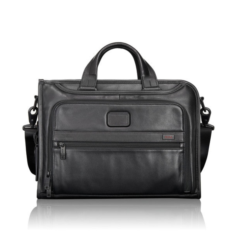 TUMI Alpha Leather Business Men's Slim Deluxe Portfolio