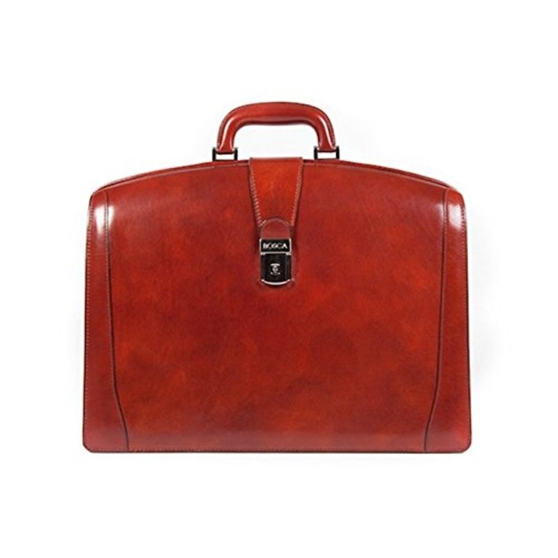Bosca Leather Partners Briefcase - Cognac Old Leather