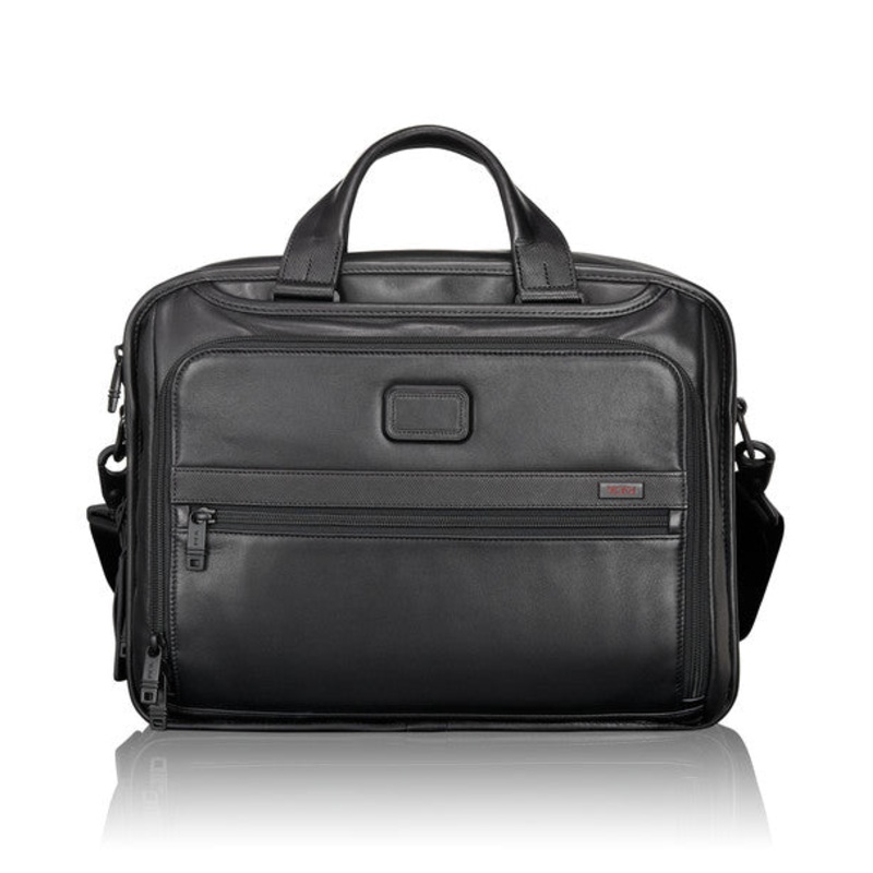 TUMI Alpha Leather Business Men's Organizer Brief