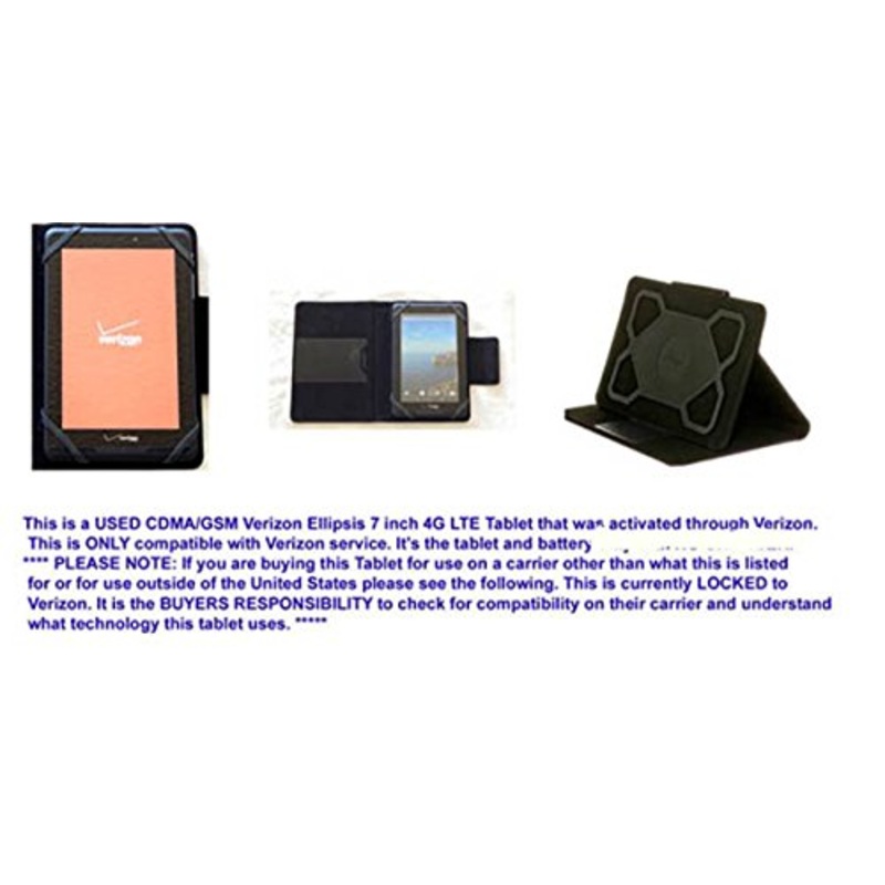 Ellipsis 7 4G Lte Used Tablet By Verizon-Locked & M-Edge Universal Stealth Used Travel Case &