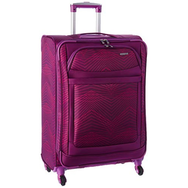 American Tourister Ilite Max Softside Spinner 25, Pink/Purple Stripes
