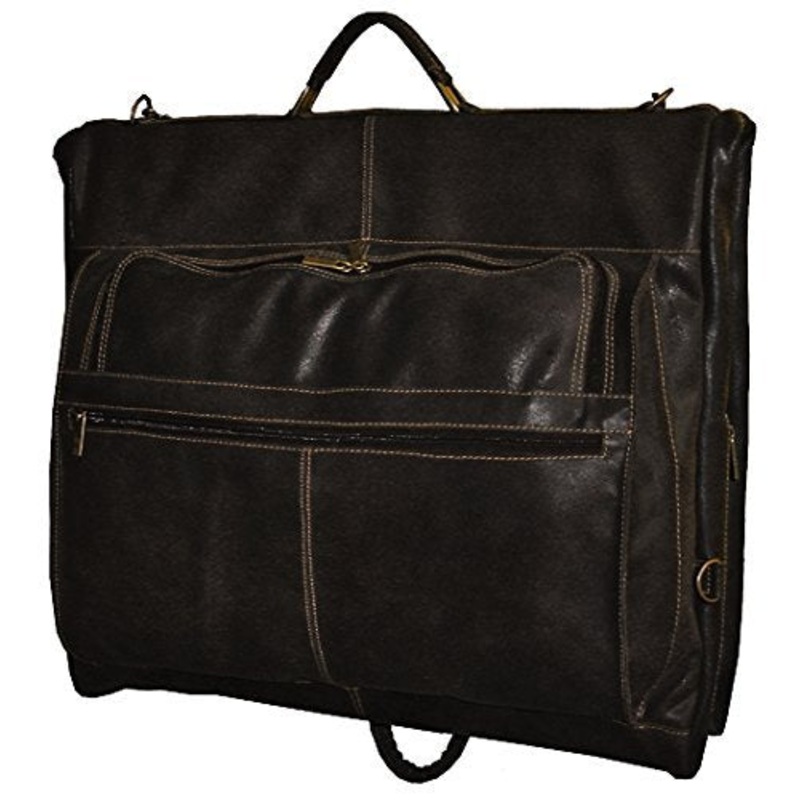 David King & Co. Distressed Leather Garment Bag, Cafe, One Size