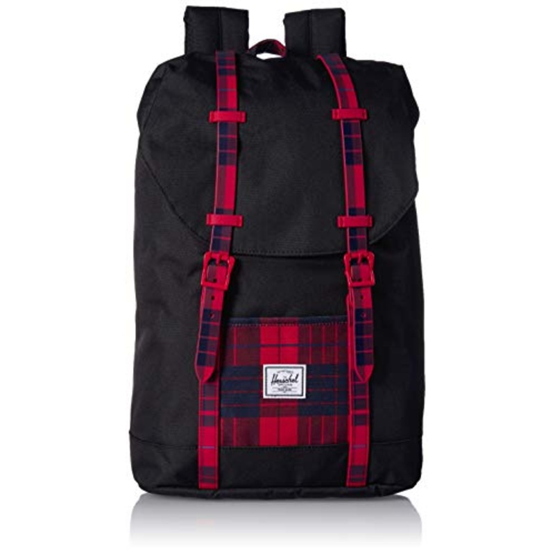 Herschel Kids' Retreat Backpack, Black/Winter Plaid, Youth