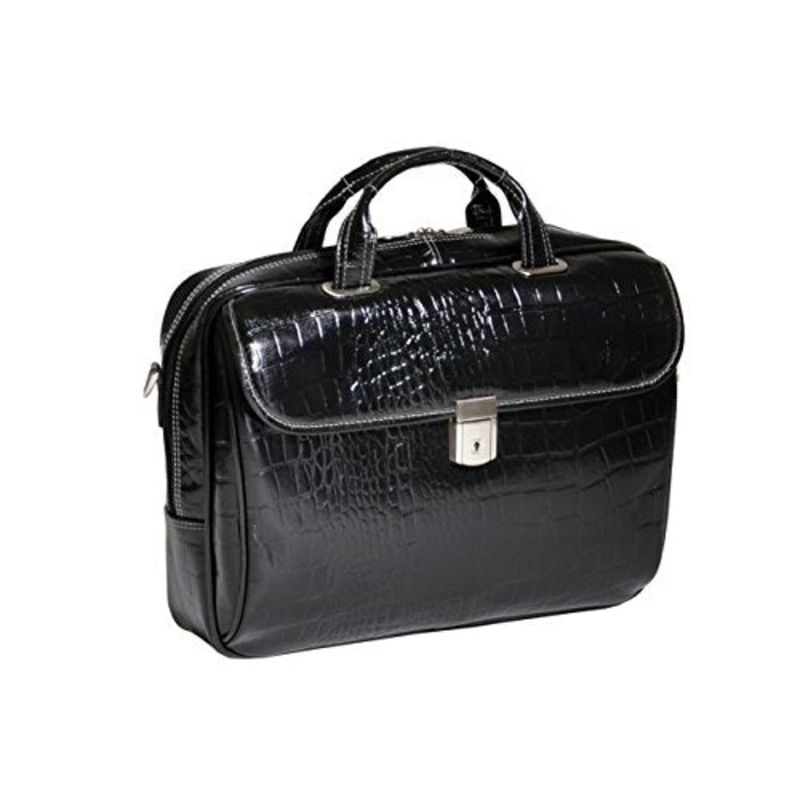 Siamod Servano 35535 Black Leather Small Ladies Laptop Brief