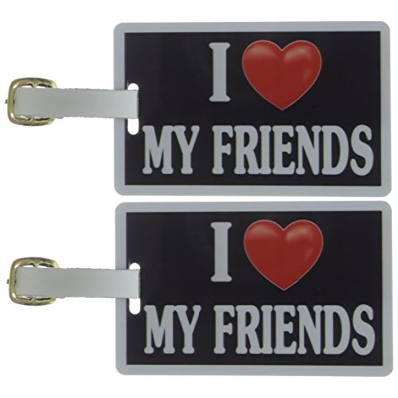 Tag Crazy I Heart My Friends Two Pack, Black/White/Red, One Size