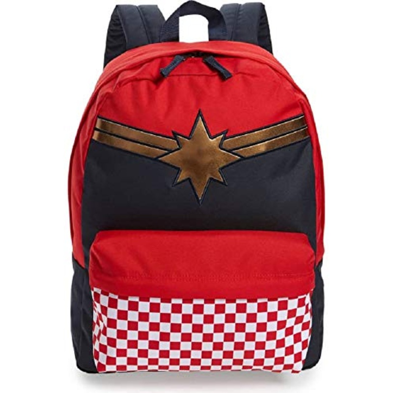 Vans CAPTAIN MARVEL Backpack Racing Red Schoolbag VN0A3QXFIZQ Vans MARVEL Bags