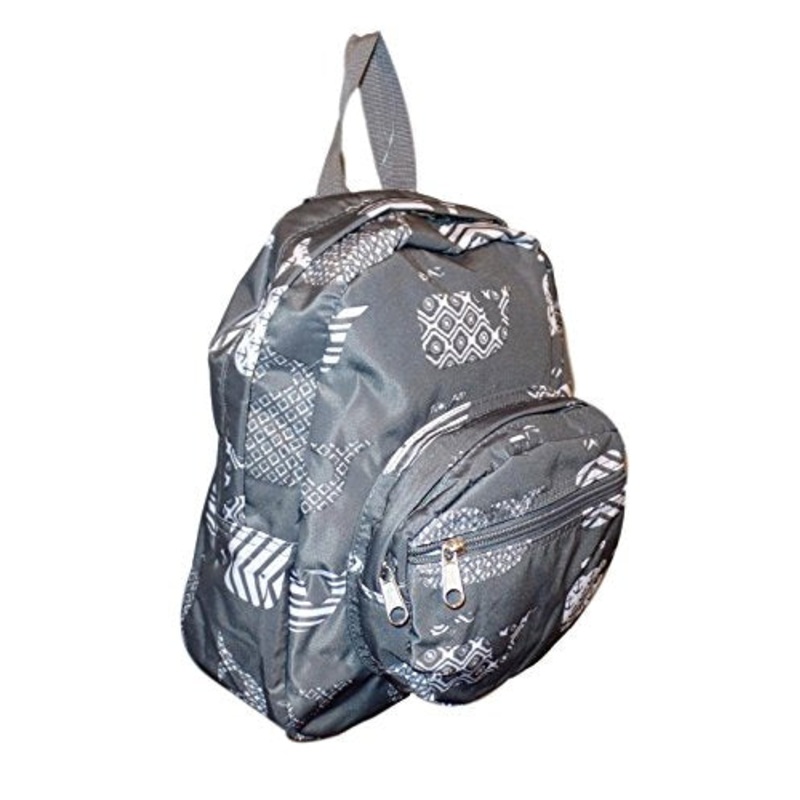 11-Inch Mini Backpack Purse, Zipper Front Pockets Teen Child (Gray Whale)