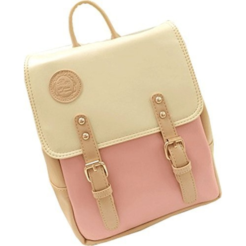 Big Mango Fashion Outdoor Bag Schoolbag Laptop Backpack Soft Satchel Handbag For Female (Pink)