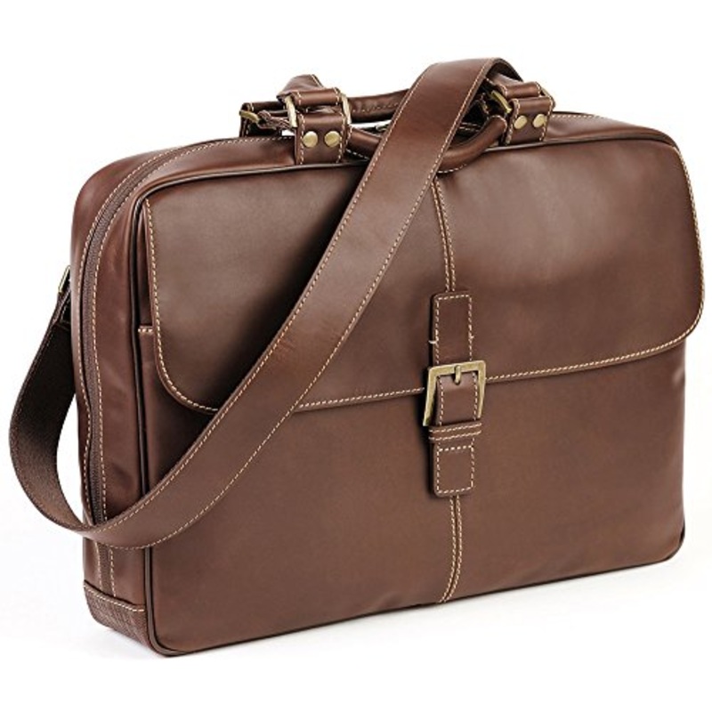 Boconi Bryant Laptop Analyst Bag (Antiqued Mahogany With Houndstooth)