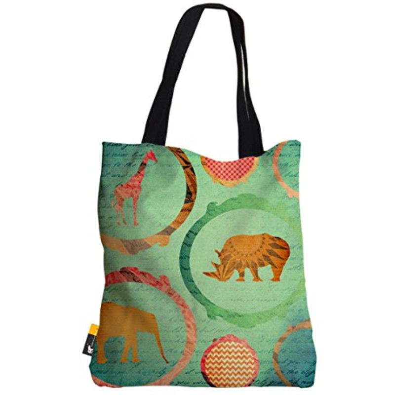 Boho Tote Bag - Green Bohemian Africa Art Design Summer Beach Bag | Ubu Republic