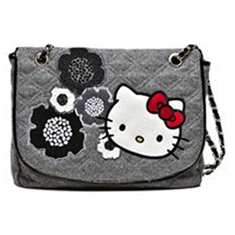 Genuine Sanrio Hello Kitty Bag Premium Handbag By Victoria Casal Couture (Medium, Marl Grey Wool