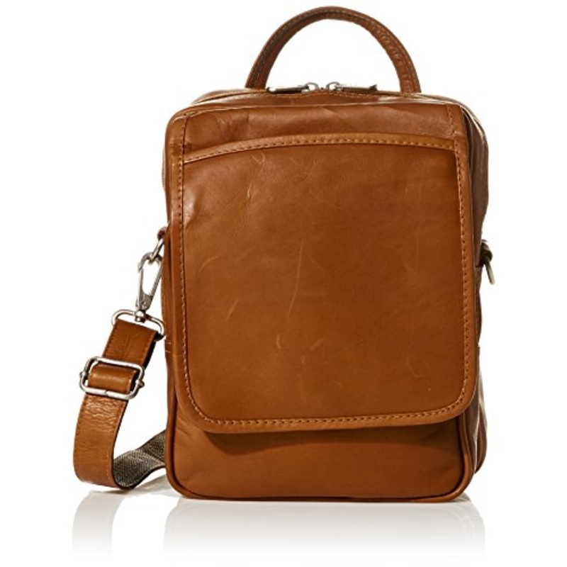 Piel Leather Traveler's Carry-All Bag, Saddle, One Size